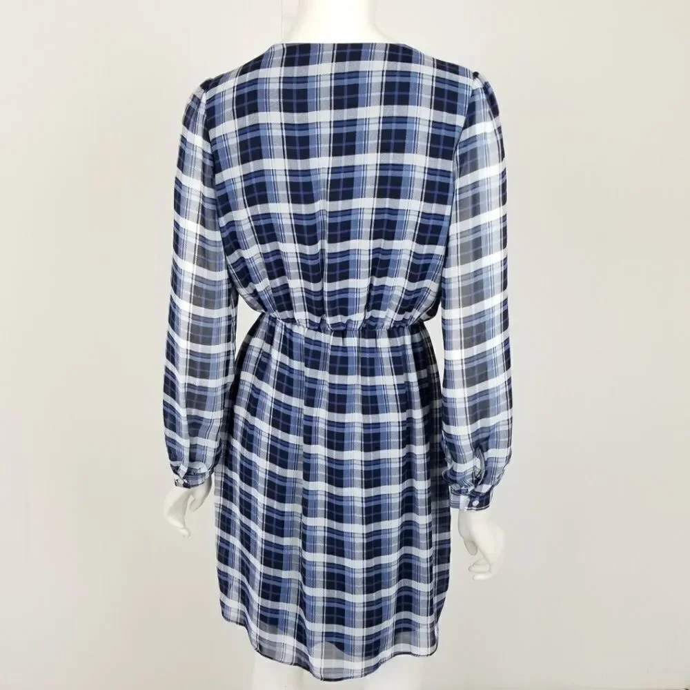 Altar'd State Plaid Faux Wrap Mini Dress Small